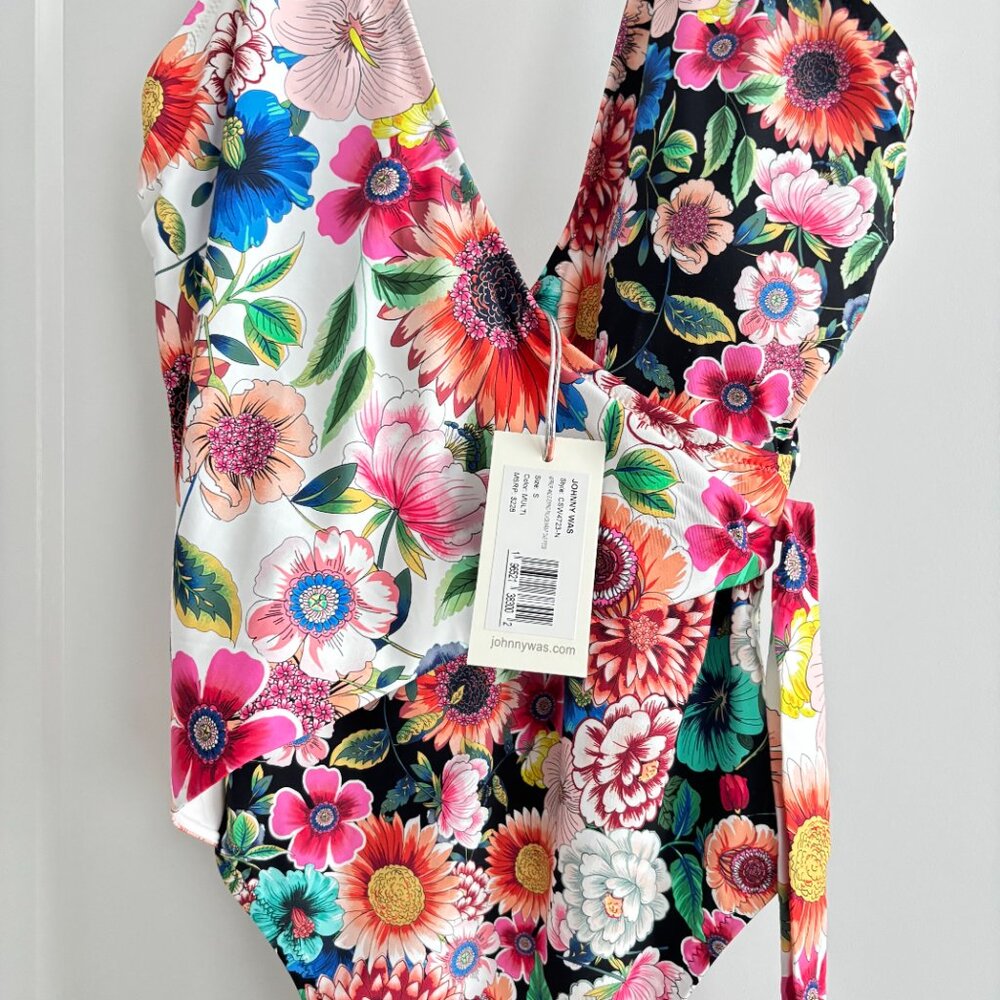 Johnny Was Mirror and Evening Palace Wrap 1-Piece Swimsuit Sz S NWT $225 - Picture 6 of 11